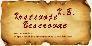 Krstivoje Beserovac vizit kartica